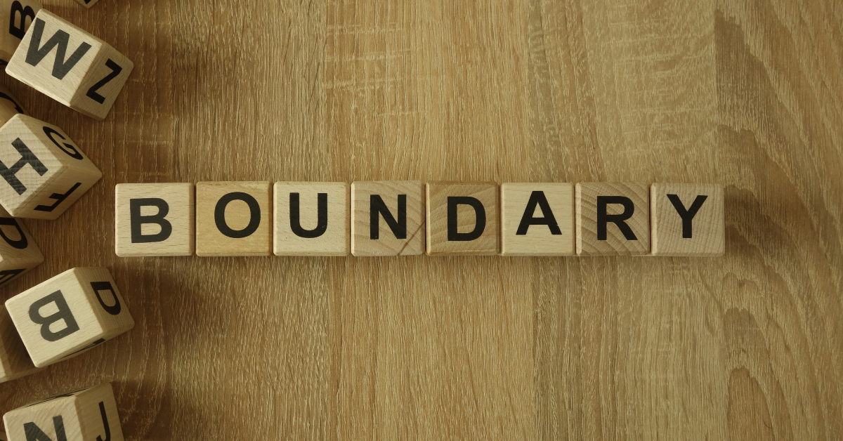 The word BOUNDARY on wooden blocks